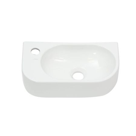 Раковина из сантехнического фарфора Melana 78204R-805 40х20 подвесная цвет белый 1 отверстие под смеситель