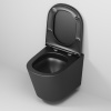 Унитаз подвесной Grossman Торнадо GR-4478BMSQ черный матовый с сиденьем микролифт безободковый смыв торнадо