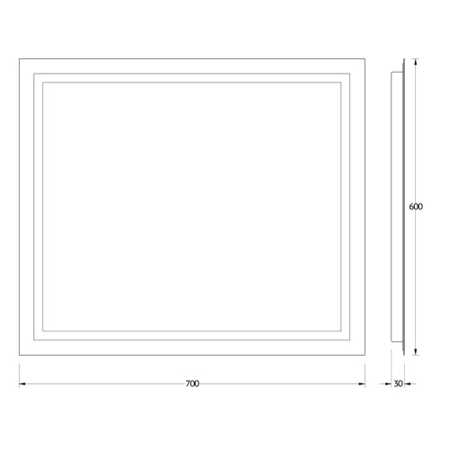 Зеркало со встроенным LED-светильником Evoform Ledline BY 2134 70х60 - фото 2