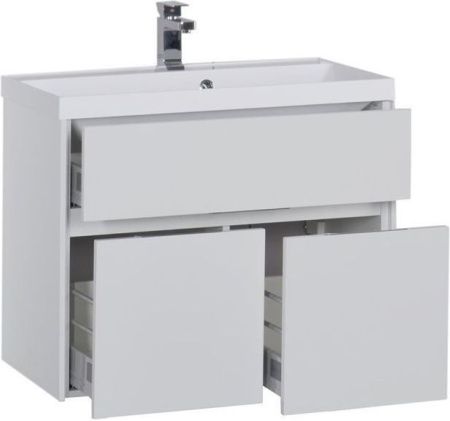 Тумба с раковиной Aquanet Латина 00212836 80х50 напольная цвет белый