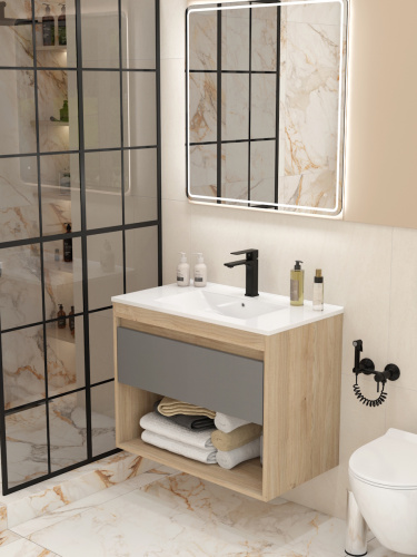 Тумба с раковиной Teymi Vitra F15928 80х46х50 подвесная - фото 3