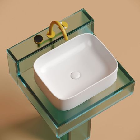 Раковина из сантехнического фарфора Ceramica Nova ELEMENT CN6052MW 50х40 накладная цвет белый