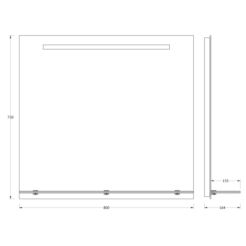 Зеркало со встроенным LED-светильником Evoform Ledline-S BY 2156 80х75 - фото 2