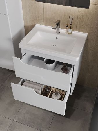 Тумба с раковиной Orange TOPLINE-Milano TP-M65-02+RA 60х50 подвесная цвет белый