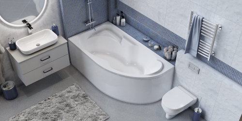 Ванна акриловая 1MarKa DIANA 01ди1610п 160х100 пристенная асимметричная без каркаса - фото 4 Ванна акриловая 1MarKa DIANA 01ди1610п 160х100 пристенная асимметричная без каркаса - фото 4