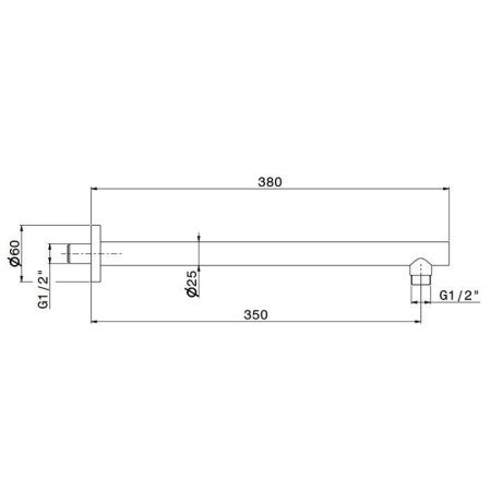 Кронштейн для верхнего душа Newform X-Steel 316 29390X.50.050 нержавеющая сталь
