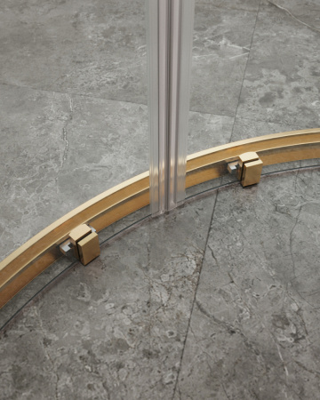 Душевой уголок Cezares MOLVENO MOLVENO-R-22-90+20-C-BORO-IV 110х110 стекло прозрачное профиль золото брашированное без поддона