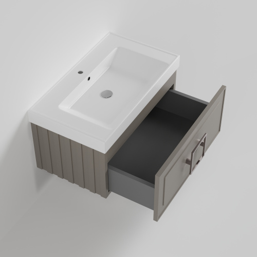 Тумба с раковиной La Fenice CUBO NFNC-01-CUB-C-80-1-80 90х36х49 подвесная цвет бежевый - фото 2