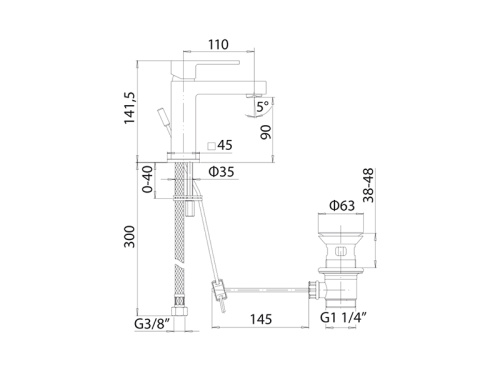 Смеситель Mamoli Feel 48410000D15K на столешницу черный - фото 2