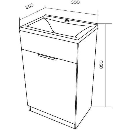 Тумба с раковиной 1MarKa Revo У99086 50х40 напольная цвет серый