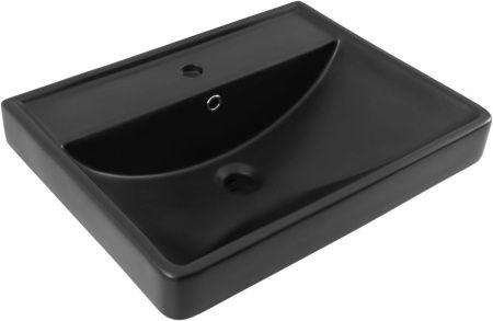 Раковина керамическая Aquanet Ирис 00329247 60х50 полувстраиваемая цвет черный 1 отверстие под смеситель