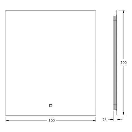 Зеркало с подсветкой Defesto GLOW DF 2506S 60х70 подвесное