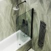 Душевая шторка на ванну Maybah Glass MGV-596-6 40х140 стекло прозрачное профиль черный ориентация универсальная