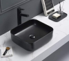 Раковина из сантехнического фаянса CeramaLux 2106MB 40х40 накладная цвет черный без отверстий под смеситель