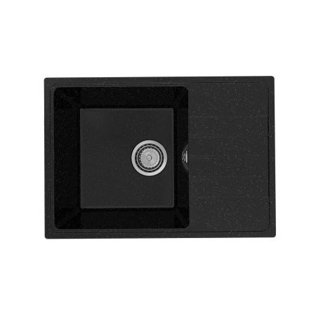 Кухонная мойка Practik PR-600 PR-M-600-004 60х40 цвет черный поверхность глянцевая