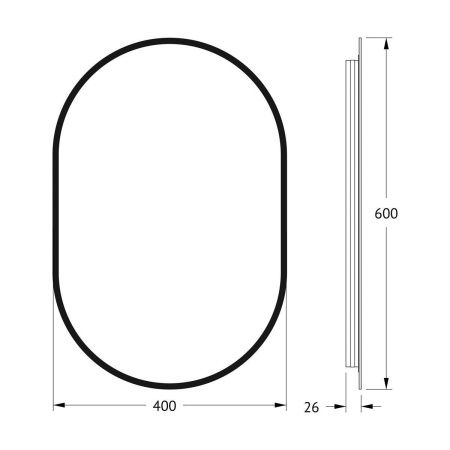 Зеркало с подсветкой Defesto AURA DF 2921 40х60 подвесное