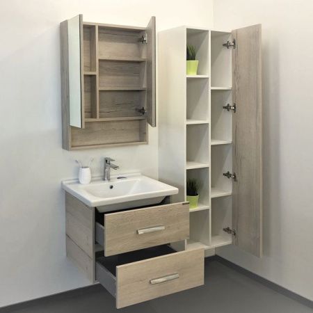 Тумба с раковиной Comforty Парма 00004143490CF 60х50 подвесная цвет серый