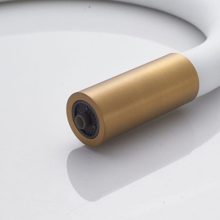 Смеситель для кухни Shevanik S668G на мойку золото/бежевый