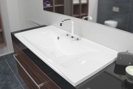 Раковина из искусственного камня Uperwood Elen 291120425 90х40 полувстраиваемая цвет белый