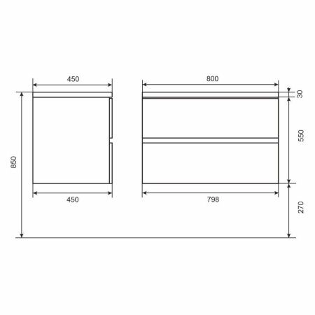 Тумба с раковиной Uperwood Barsa-Next 290000013 80х50 цвет коричневый/черный