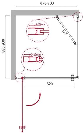 Душевой уголок BelBagno ETNA ETNA-AH-1-70/90-C-Cr 90х70 стекло прозрачное профиль хром без поддона