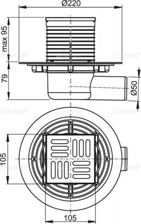Душевой трап Alcadrain APV101 хром