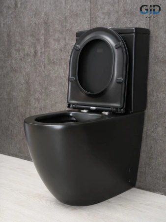 Унитаз напольный с бачком Gid Convexo Tn2188Bm (62250Y) черный с сиденьем микролифт безободковый