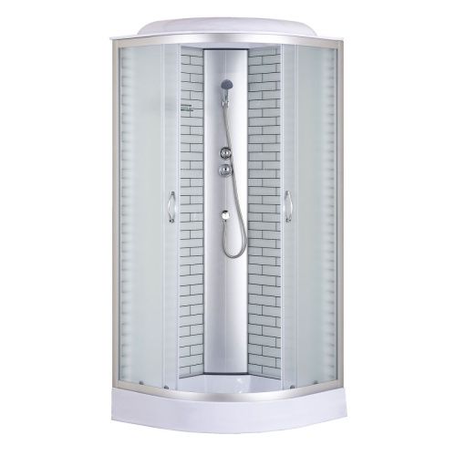 Душевая кабина Loranto CS-6610-13FW 100 100х100 четверть круга с крышей ориентация универсальная