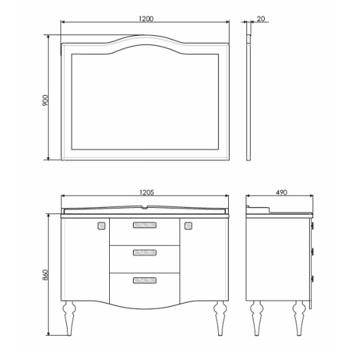 Зеркало в ванную Comforty Монако 00003132225CF 120х90 - фото 2