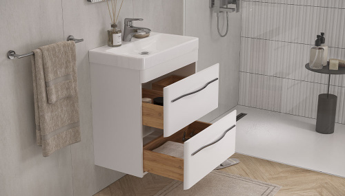 Тумба под раковину Velvex JILL tpJIL.60.2Y-233 59х34х60 подвесная цвет белый - фото 3