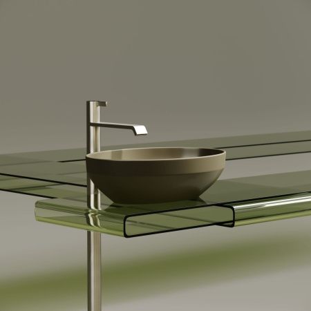 Раковина из сантехнического фарфора Ceramica Nova ELEMENT CN6056MC 50х40 накладная цвет коричневый без отверстий под смеситель