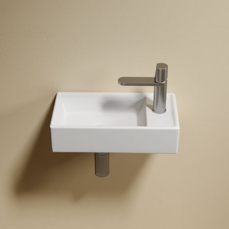 Раковина из сантехнического фарфора Ceramica Nova ELEMENT CN6051LMW 40х20 подвесная цвет белый 1 отверстие под смеситель