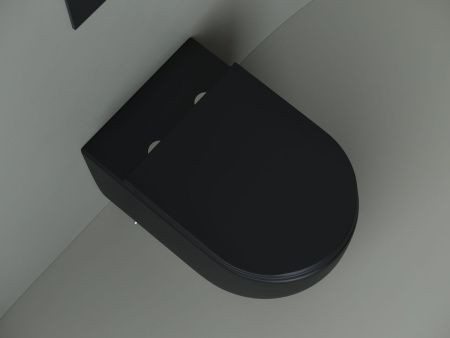 Унитаз приставной Ceramica Nova METROPOL CN4004MB черный с сиденьем микролифт безободковый душевой смыв