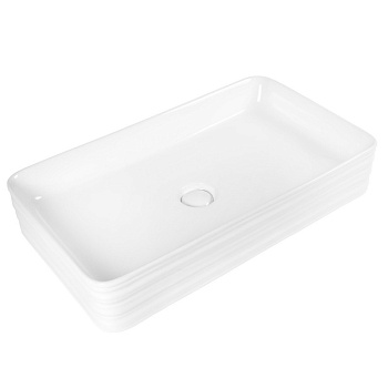 Раковина из сантехнического фарфора Bond Cube S64-680 68х38 накладная цвет белый глянцевый