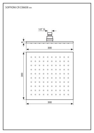 Верхний душ Emmevi C06658mm300/BR бронза