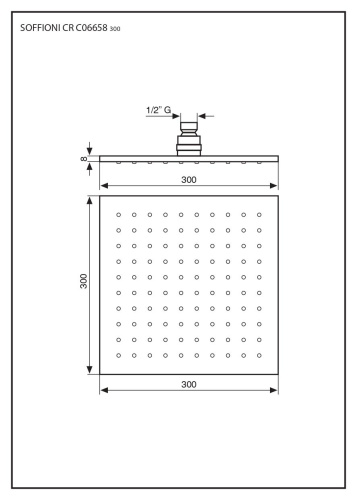 Душевая антикальцевая головка Emmevi C06658mm300/BR цвет бронза - фото 2