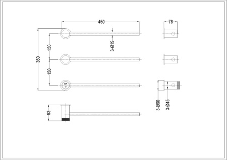 Полотенцесушитель электрический Boheme Stick 727-extra-BRB 45х5 бронза