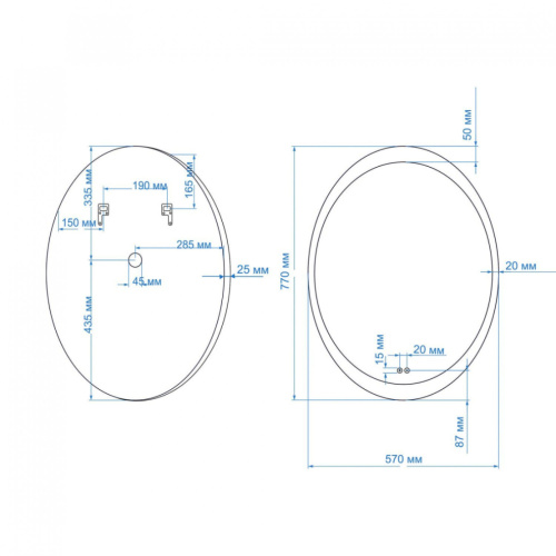 Зеркало Art&Max OVALE AM-Ova-570-770-DS-F-H 57х77 - фото 4