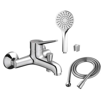 Смеситель для ванны и душа Dorff Optima D2010008 настенный хром
