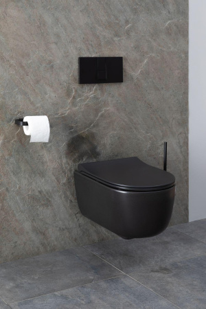 Чаша унитаза подвесная Allen Brau Priority 4.31002.31 цвет черный матовый без сиденья безободковая каскадный смыв