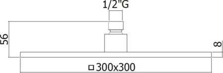 Верхний душ Paffoni Synkro King ZSOF078NO 30х30 черный