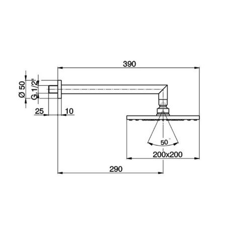 Верхний душ Cisal Shower DS01326021 хром