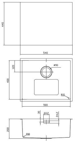 Кухонная мойка Iddis Edifice EDI54B0i77 55х45 цвет золото поверхность матовая