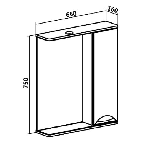 Зеркало-шкаф RUNO БАРСЕЛОНА 1036 65х75 подвесной цвет белый - фото 5