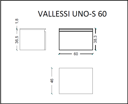 Ящик под столешницу Armadi Art Vallessi UNO-S 897-060-D