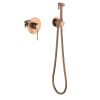 Смеситель с гигиеническим душем Timo Saona 2389/19SM встраиваемый в стену розовое золото