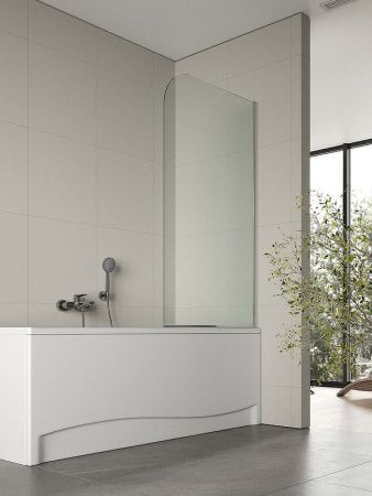 Душевая шторка на ванну Agger A02-080TCR 80х135 стекло прозрачное профиль хром ориентация универсальная