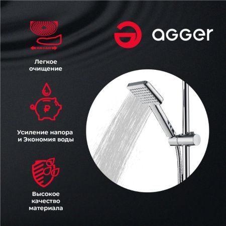 Душевая лейка Agger AHS04 цвет хром