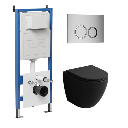 Инсталляция + кнопка смыва + унитаз Grossman Galaxy 97.4455BMSQ.01.110