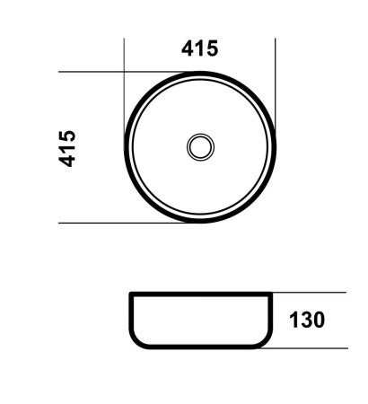 Раковина из сантехнического фаянса Grossman Style GR-3032 40х40 накладная цвет белый без отверстий под смеситель